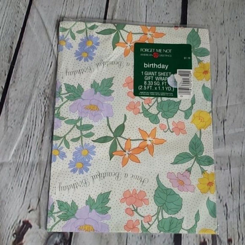 Vintage Springtime Floral Gift Wrap American Greetings